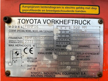 Empilhadeira elétrica Toyota 1.6 ton FBMF16 Duplex Sideshift Elektra Heftruck: foto 4