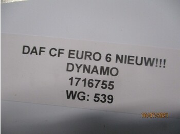 Alternador DAF 1716755 DYNAMO EURO 6 NIEUW!!!: foto 3