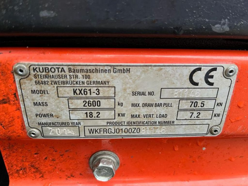 Leasing de Kubota Minibagger KX 61 Minibagger 2245h, incl. Grabn+T  Kubota Minibagger KX 61 Minibagger 2245h, incl. Grabn+T: foto 8