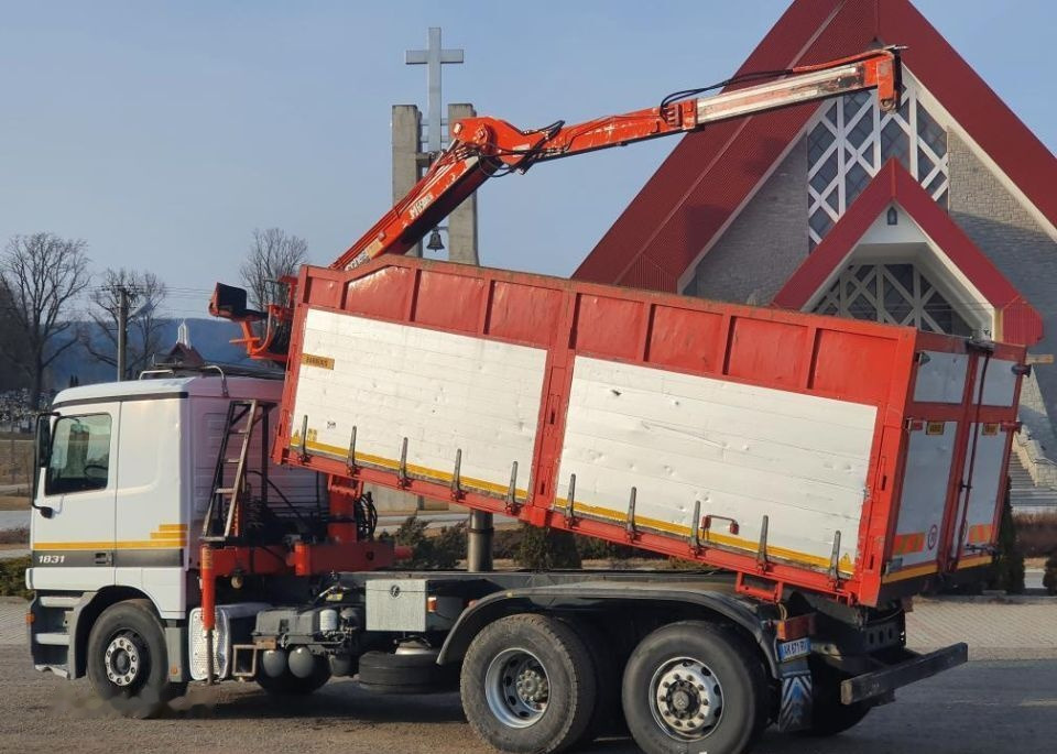 Camião basculante Mercedes-Benz Actros 1831 Wywrotka 6x2 / Kiper + HDS Stan * BDB *: foto 6