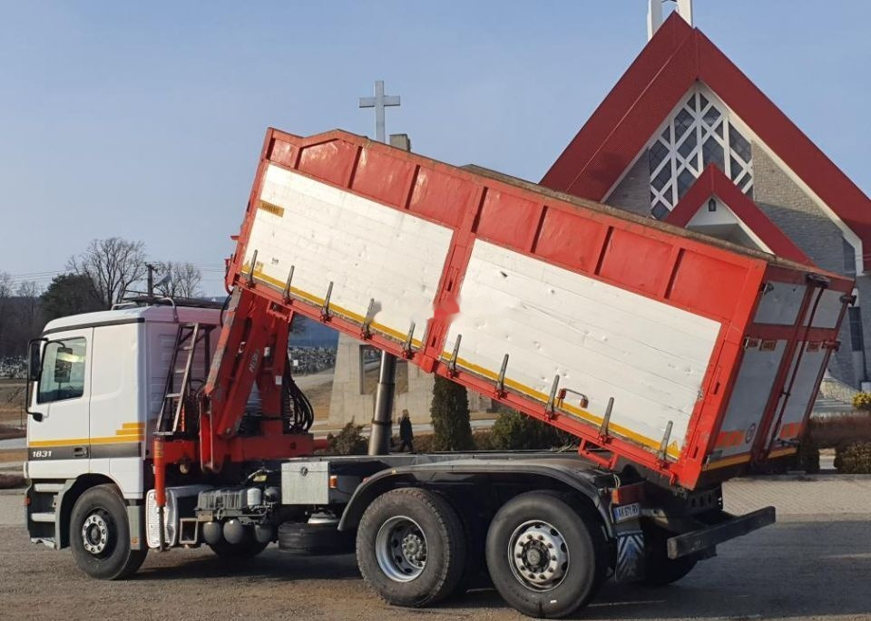 Camião basculante Mercedes-Benz Actros 1831 Wywrotka 6x2 / Kiper + HDS Stan * BDB *: foto 9