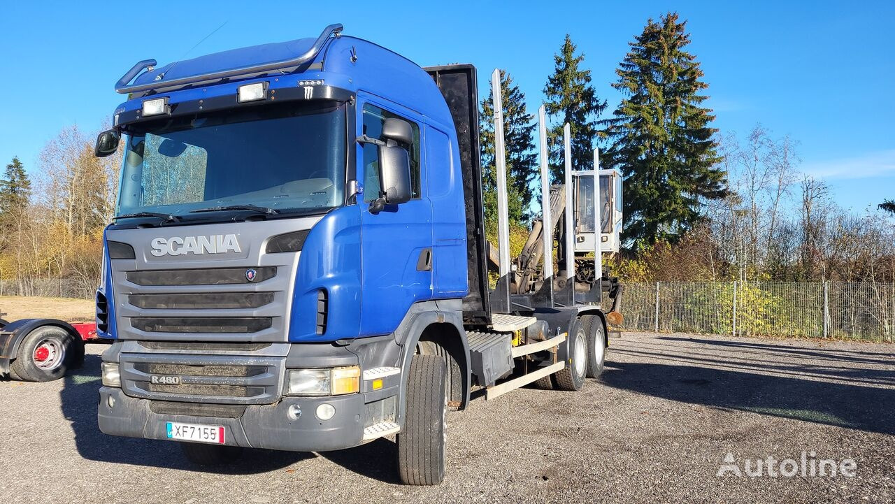 Camião de transporte de madeira, Camião grua Scania G480: foto 34