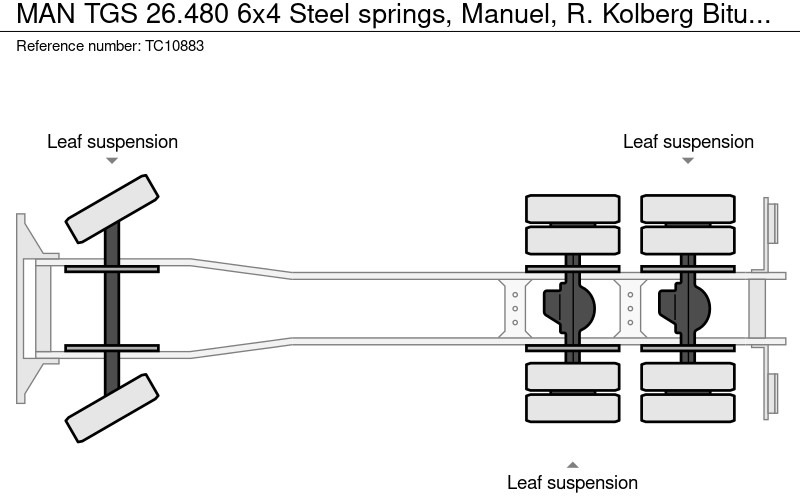 Camião MAN TGS 26.480 6x4 Steel springs, Manuel, R Kolberg Bitumen heater: foto 13