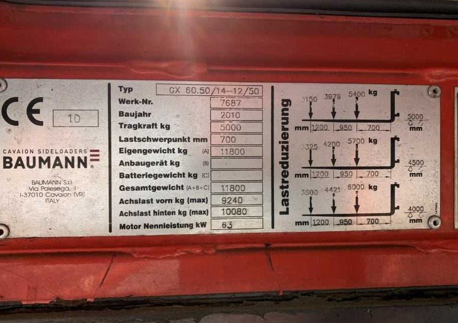 Empilhador lateral Baumann GX60/14/50: foto 7 Empilhador lateral Baumann GX60/14/50: foto 7